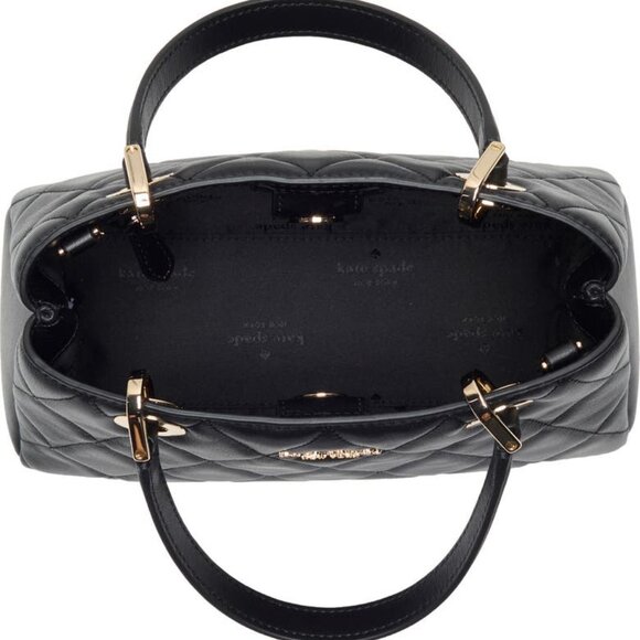 NWT ✅ Kate Spade CAREY ~ Small Quilted Sullivan Satchel K1489 ~ BLACK ✨ NWT - Picture 11 of 12